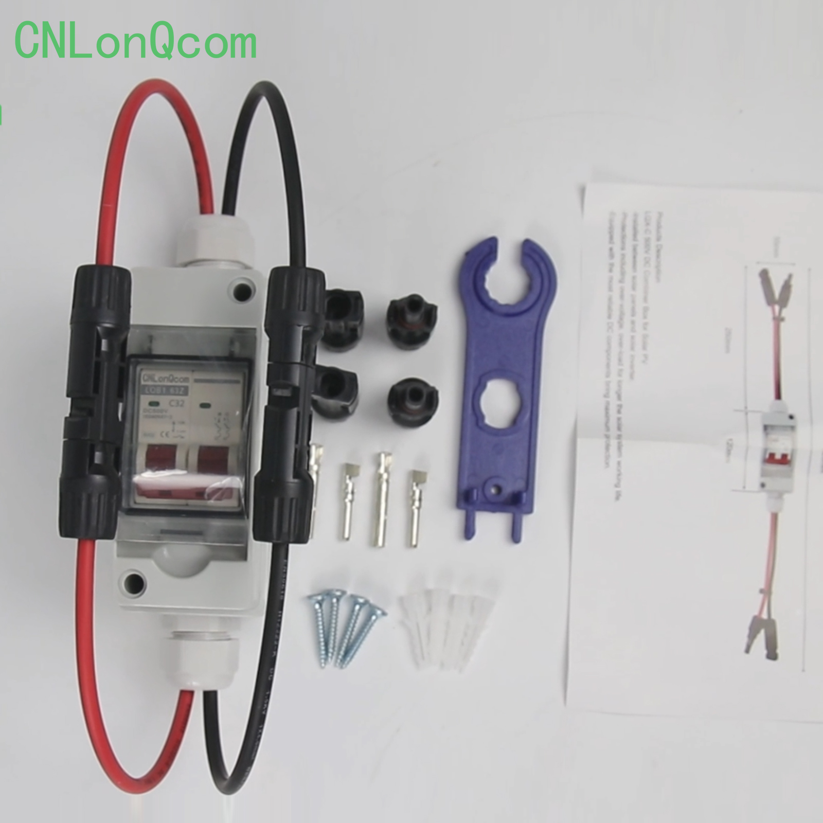 CNLonQcom-ek LQX-C Solar DC Breaker Box abiarazten du